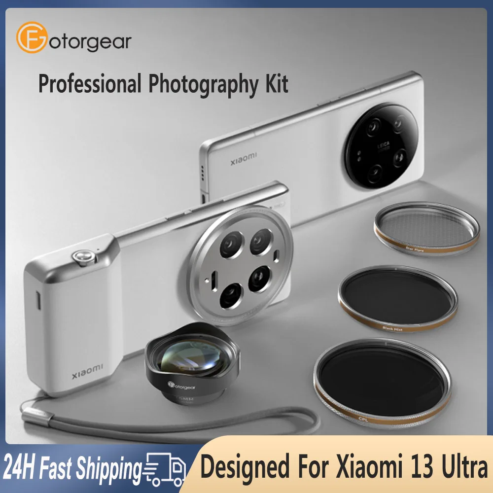 Fotorgear Phone Case Filter CPL/Black Mist for Xiaomi 13 Ultra 75mm Macro Lens 17mm Adapter Ring Professional Photography Kit