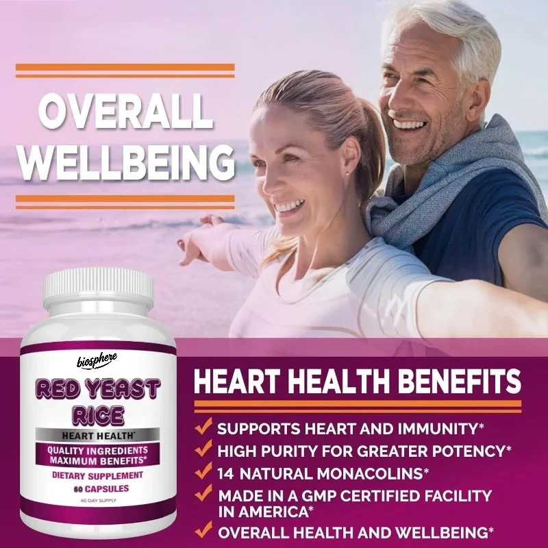Red yeast rice extract 1200mg -60 vegetarian capsules