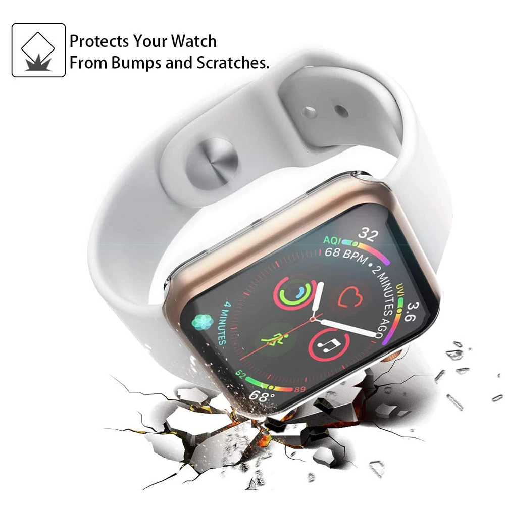Защитная пленка для экрана Apple Watch Case Ultra 2 49 мм 41 мм 44 мм 40 мм 42 мм Чехол-бампер из ТПУ Аксессуары для IWatch Series 9 8 7 SE 6