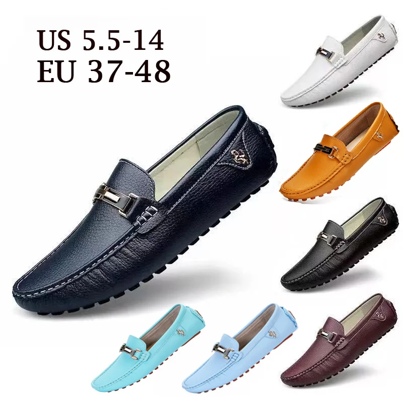 Men's Leather Shoes Drving Shoes Soft Comfortable Slip on Office Man Formal Shoes Wedding Party Casual Shoe Breath Lazy Loafers