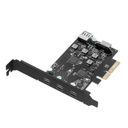 High Speed PCIe TO 7/5/4 PortS USB3.2 Gen2 Card Adapter with USB-C Type-C Type-E 19Pin Header Expansion Card 20Gbps
