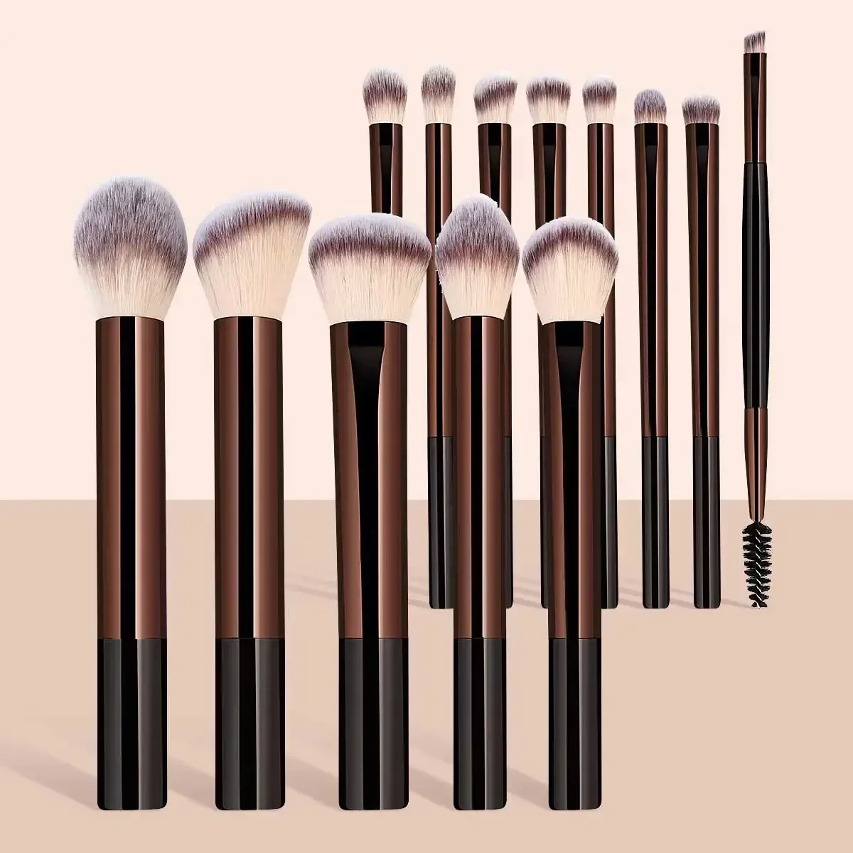 13Pcs Pro Makeup Brush Set Foundation Concealer Powder Eyeshadow Blush Kabuki Blending Cosmetic Beauty Tool with Bag