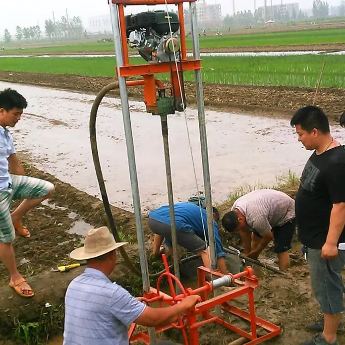 

Customized Portable Light Water Well Drilling Rig 80m Manual Petrol Diesel Small Drilling Machine For Sale