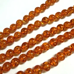 One strand 16inches long Amber Loose beads in 8mm/16MM yellow-orange/Light orange  color ef5087