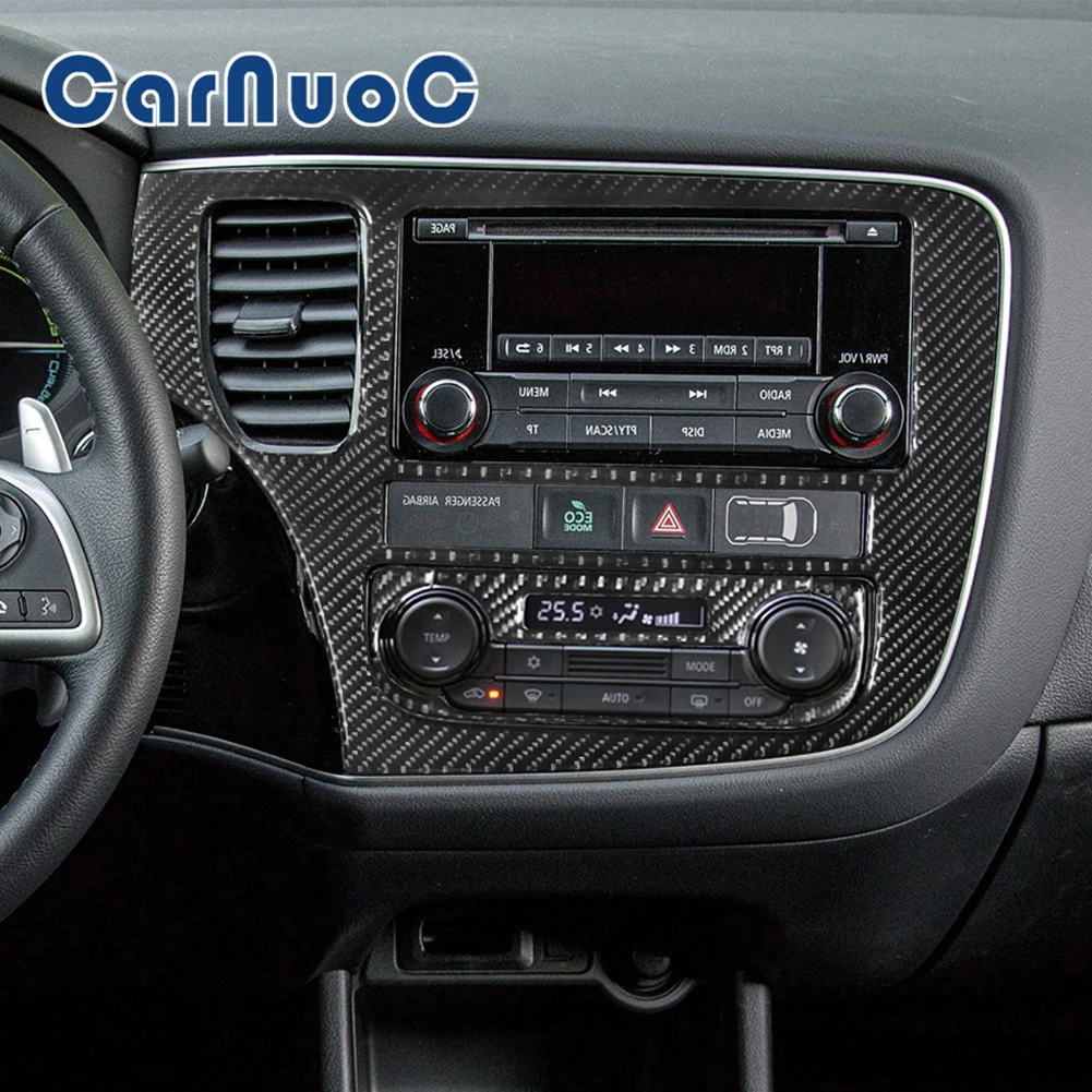 

Car Climate Control Sticker For Mitsubishi Outlander 2014 2015 2016 Decorative Strip Accessories Carbon Fiber Interior Mouldings