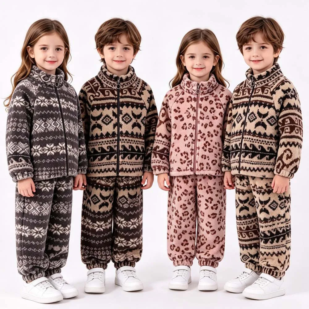 Funny Cartoon Boys Clothing Winter Suits for Girls Outfits 2 3 4 5 6 7 8 9 10 11 12 13 Years Casual Long Sleeve Jacket and Pants