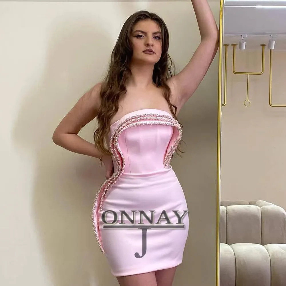 

Customized Dubai Pink Bodycon Homecoming Dresses Saudi Arabric Bespoke Cocktail Prom Gala Gown for Women Vestidos De Noche