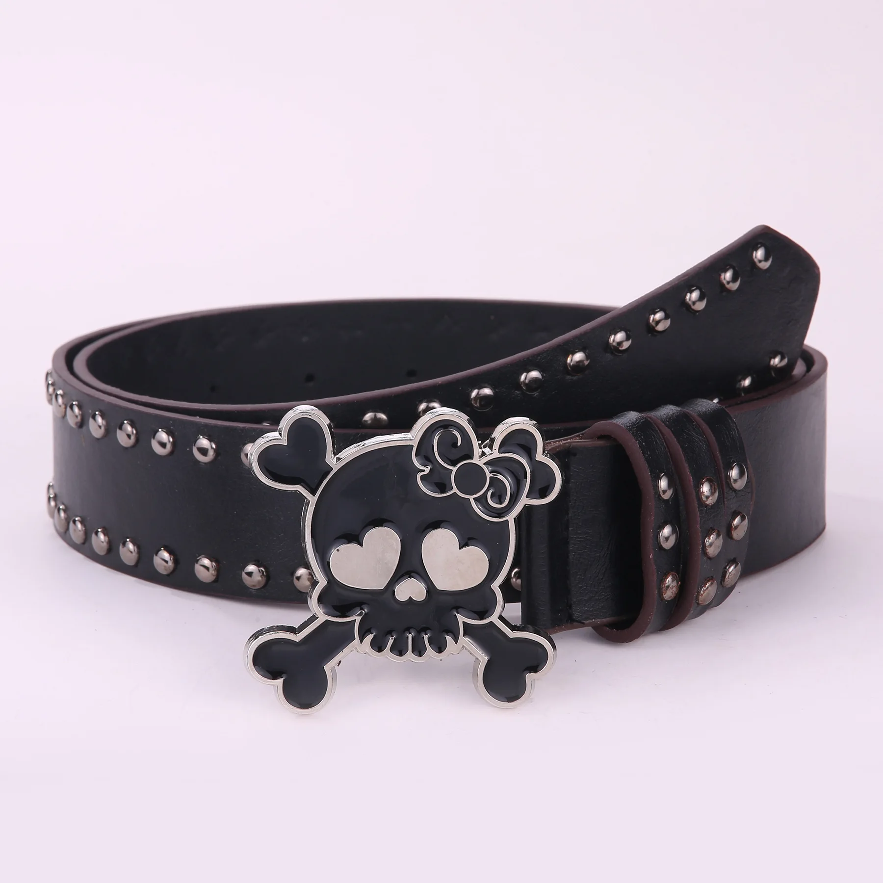 Herren- und Damen-Partygürtel, Halloween-Punk-Rockins, modischer Damen-Gürtel mit Totenkopf-Nieten, 2 kHot Girl, verstellbarer Gürtel für Männer und Frauen – Detail 7