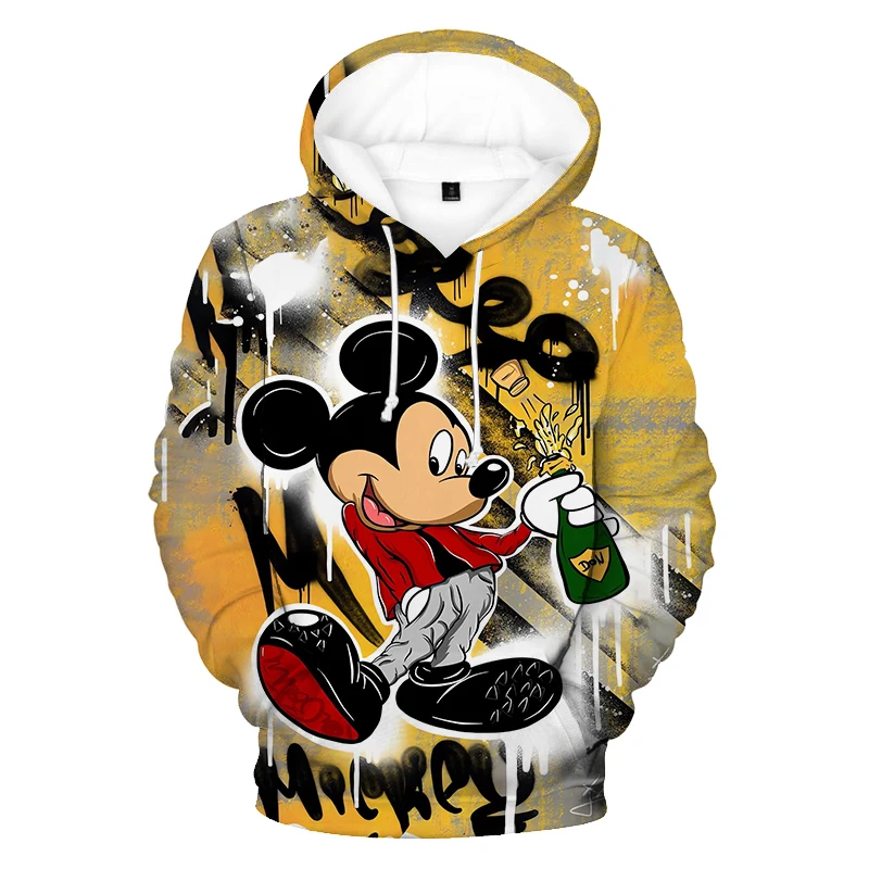 Disney Boys Girls Hoodies Mickey Mouse Men's Hoodies Oversized 3D Printed Pullovers New Men's Hoodies Fashion Men's Clothing