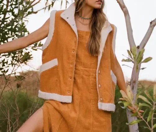 

2025 Autumn/Winter New Women's Fashion Casual Jacket, Warm Fur Integrated Sleeveless Vest Women's Wear