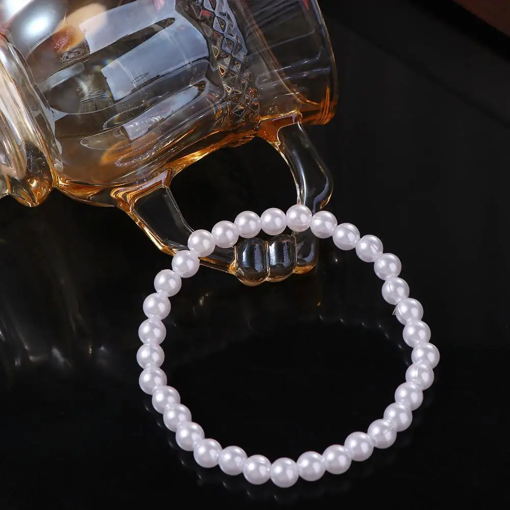Luxuriöses Retro-Schmuckstück im süßen französischen Stil, elegantes, modisches Damen-Armband mit elastischem Band, koreanischer Stil, Perlenarmband – Detail 8