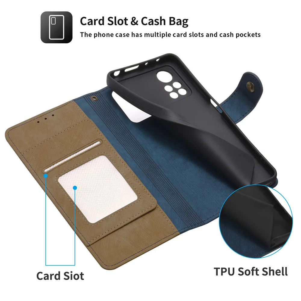 Luxury Business Leather Case For Xiaomi Mi Poco X6 X5 X4 M4 Pro 5G M3 X3 F6 F5 F4 F3 GT F2 F1 M2 X2 M5S M6 Pro Flip Wallet Cover