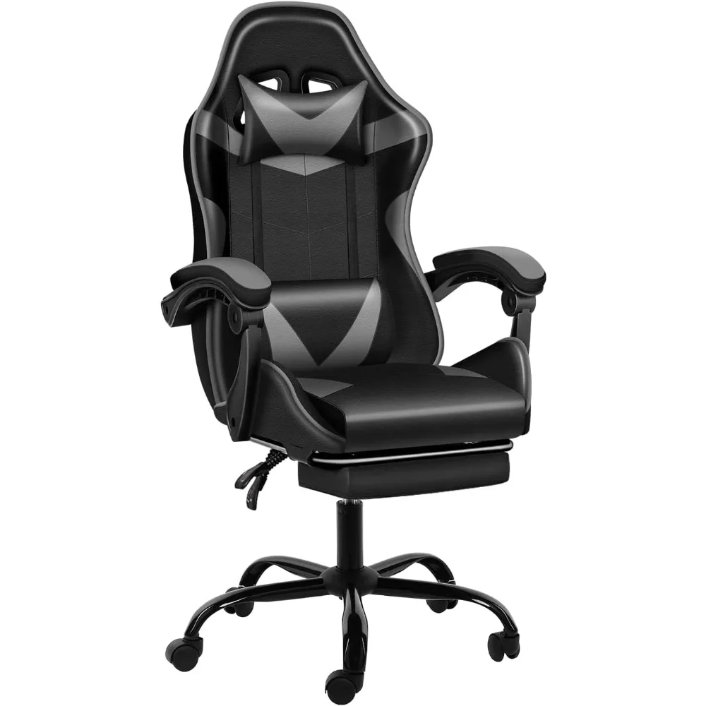 

Gaming Chair with Footrest, Big and Tall Gamer Chair, Racing Style Adjustable Swivel Office Chair, Ergonomic Video Game Chairs