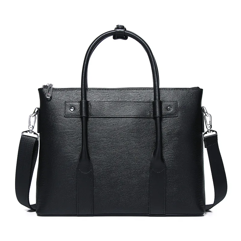 Top Layer Cowhide Genuine Leather Laptop Bag Large Capacity Wear-resistant Business Handbag Men's Briefcase High-end Feel