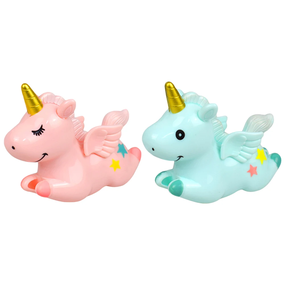 

2pcs Unicorn Dessert Ornaments Plastic Cake Decorations Lightweight Cute Novelty Hollow Out Supplies For Baby Shower Birthday