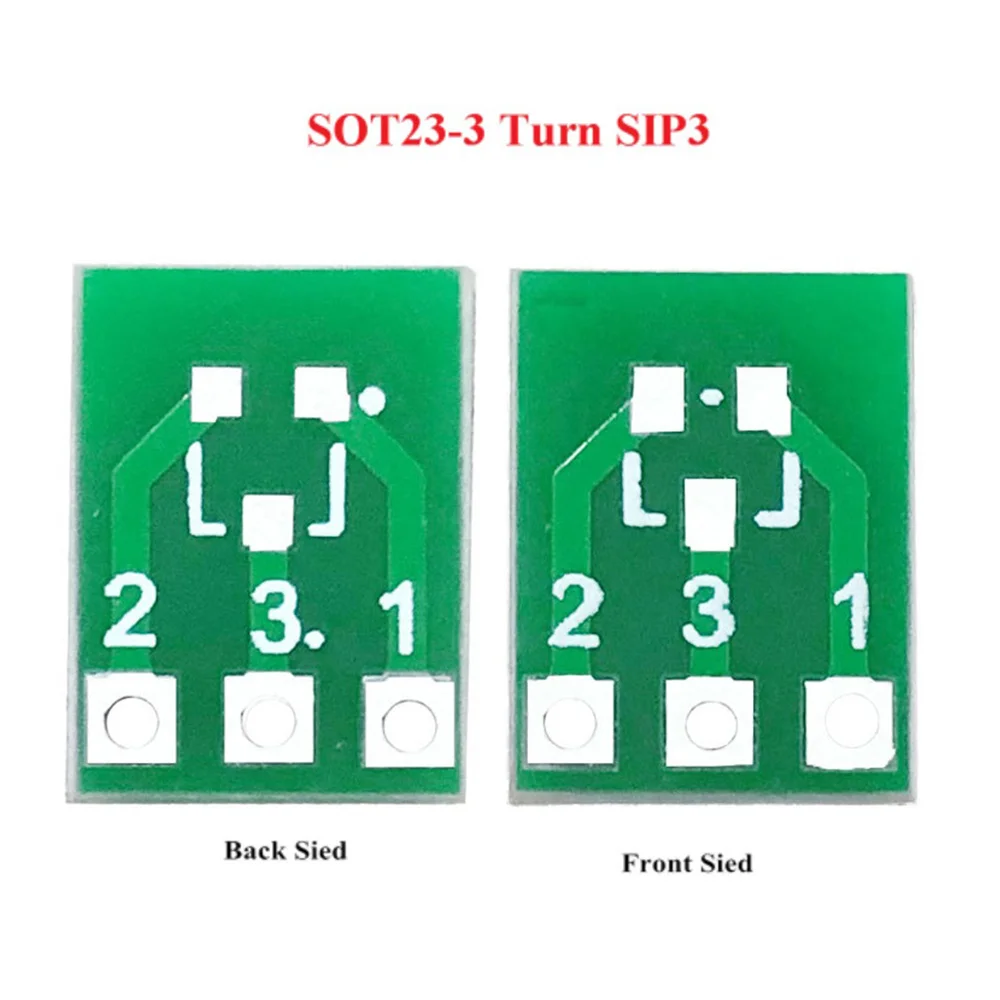 ABFA 50Pcs SOT23 SOT23-3 Turn SIP3 Double-Side SMD Turn DIP SIP3 Adapter Converter Plate SOT SIP IC Socket PCB Board DIY Kit