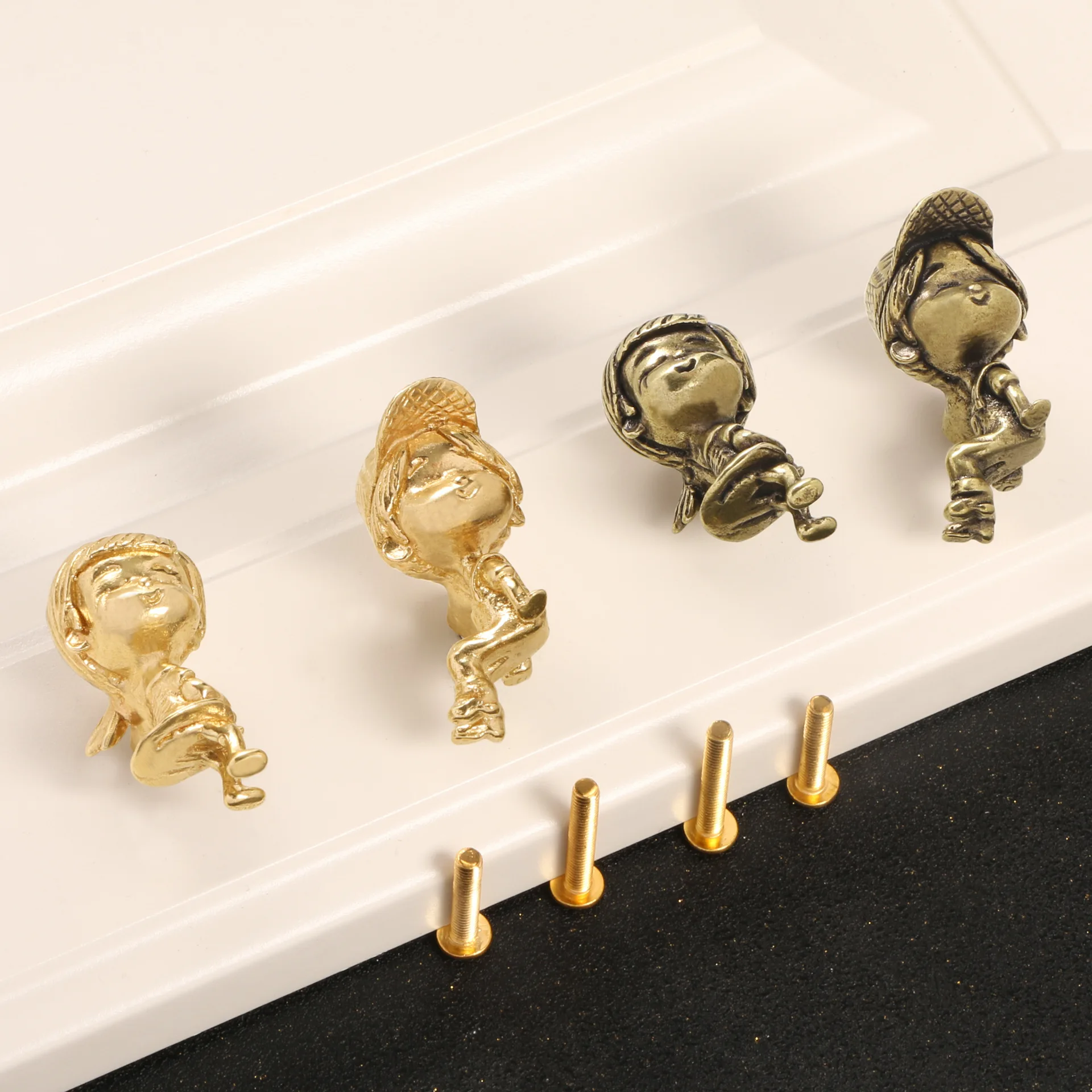 

Childhood Sweethearts Drawer Handle Copper Decor Pulls for Cupboard Wardrobe Closet Creative Furniture Pulls DIY