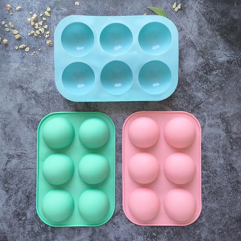 1Pcs Half Ball Sphere Silicone Mould 6 Hole Small Semicircle Chocolate Mold For Chocolate Bomb Candy Pudding Jelly Ice Cream