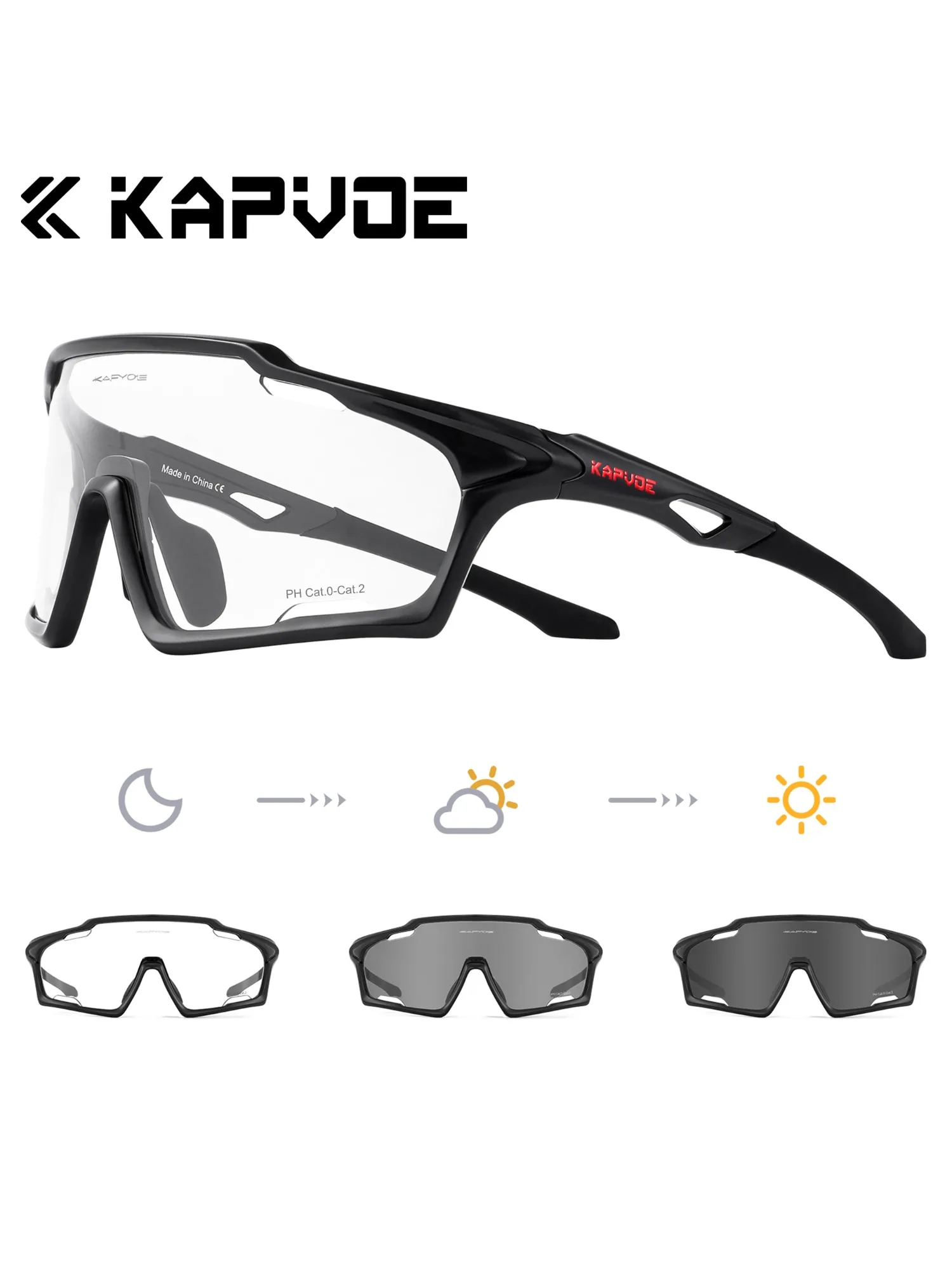 AliExpress kapvoe Kapvoe Photochromic Sunglasses for Man Cycling Glasses MTB Riding Skating UV400 Lenses Goggles Woman Bike Bicycle Baseball 2025