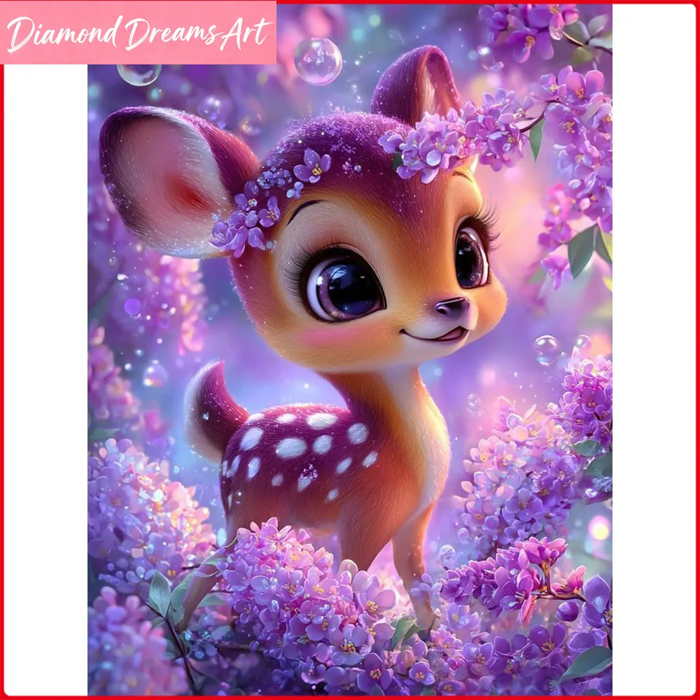 5D DIY Diamond Painting Sika Deer Diamond Mosaic Animal Flow