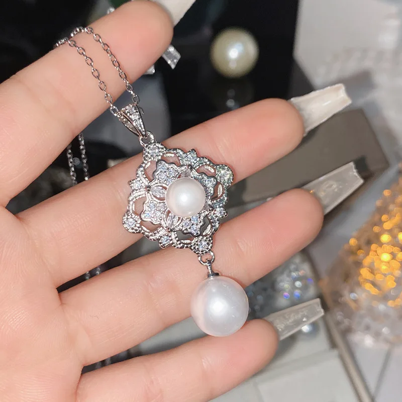 MDLFES Moiss1n الماس نمط الفرنسية خمر خمر مجموعة اللؤلؤ مخرمة أقراط حساسة بسيطة وأنيقة