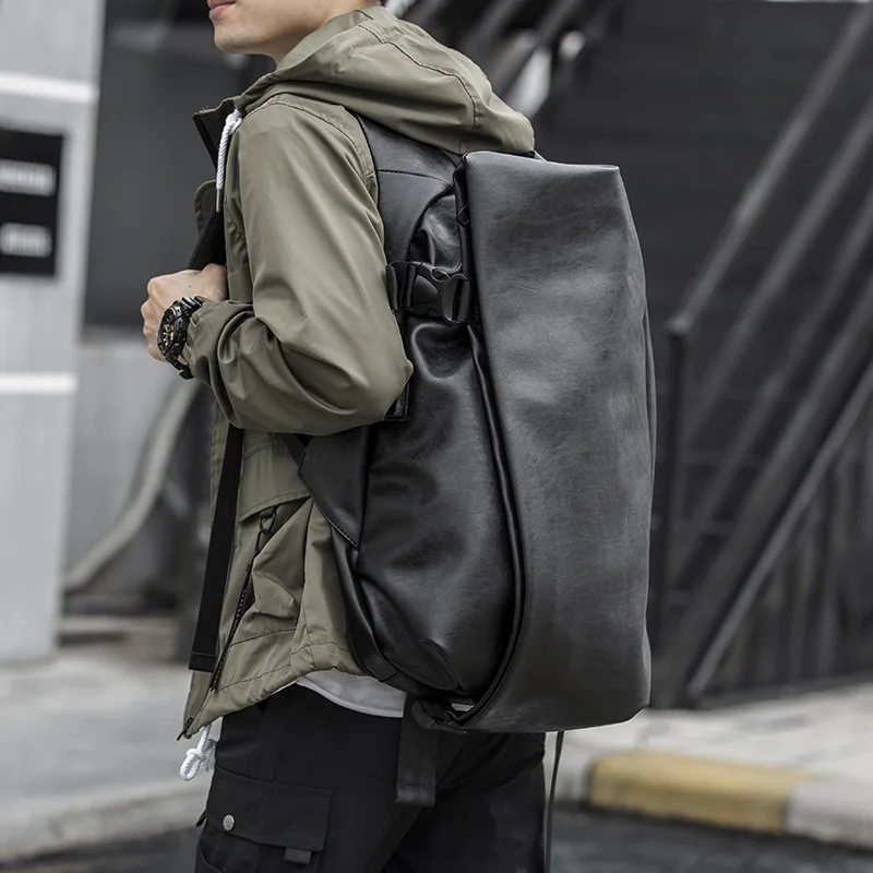 PU Leather backpack 2026 New large-capacity business laptop bag student travel bag