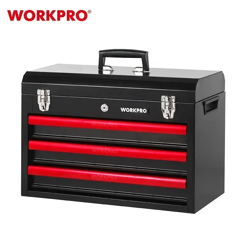 WORKPRO 408PC Mechanics Tool Set 3-Drawer Heavy Duty Metal Box Hardware Tools Kit