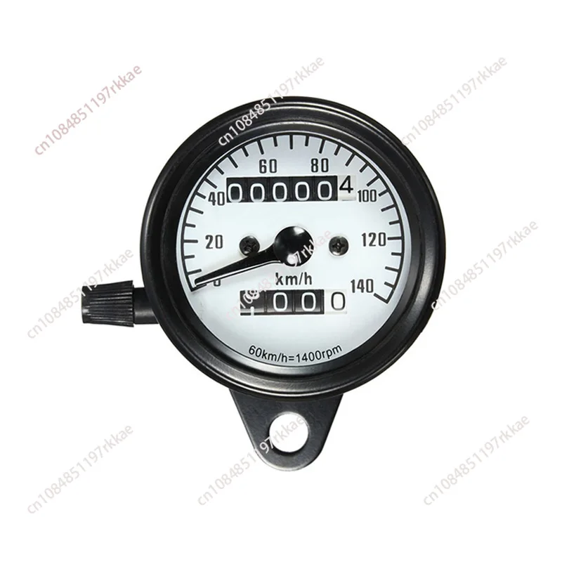 Black 12V Motorcycle Dual Odometer Speedometer Gauge Miles Test Meter Motorbike Dual Speed Meter with LED Indicator