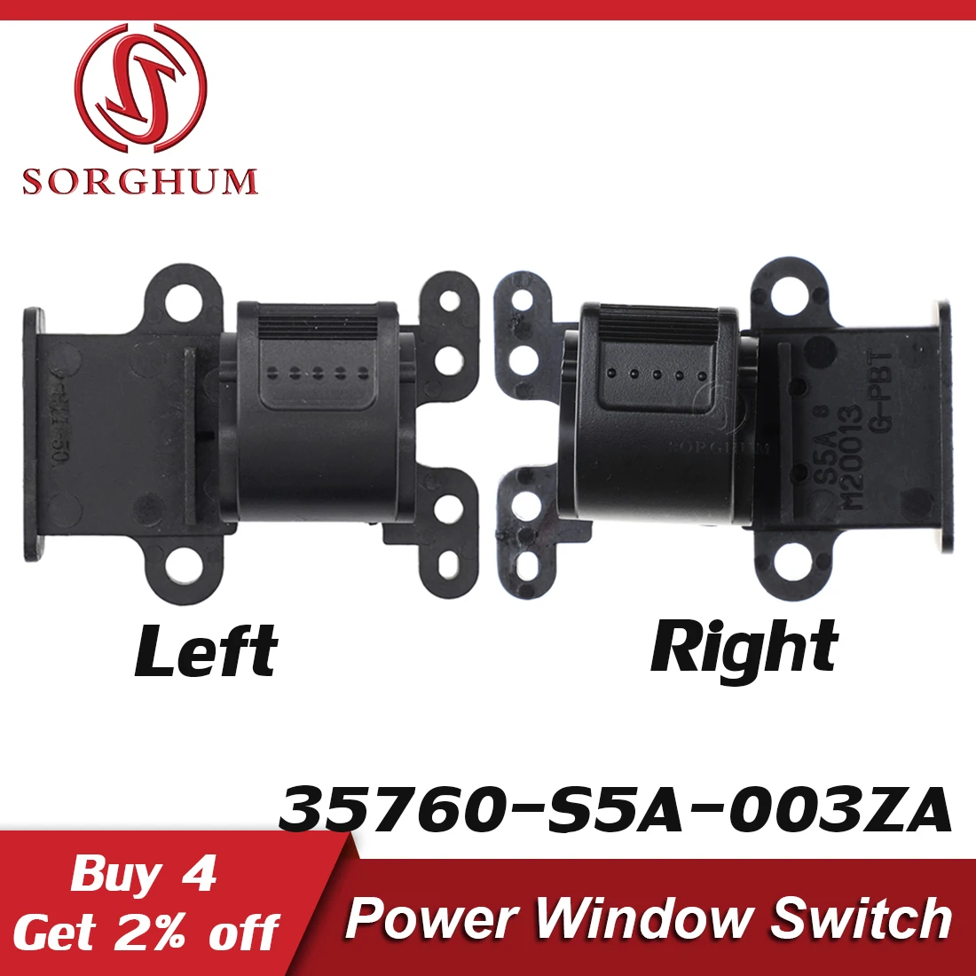 

Sorghum 35760-S5A-003ZA Car Front Passenger Left Right Power Window Switch Button For Honda Civic CR-V 2002-2006 35765-S5A-003ZA