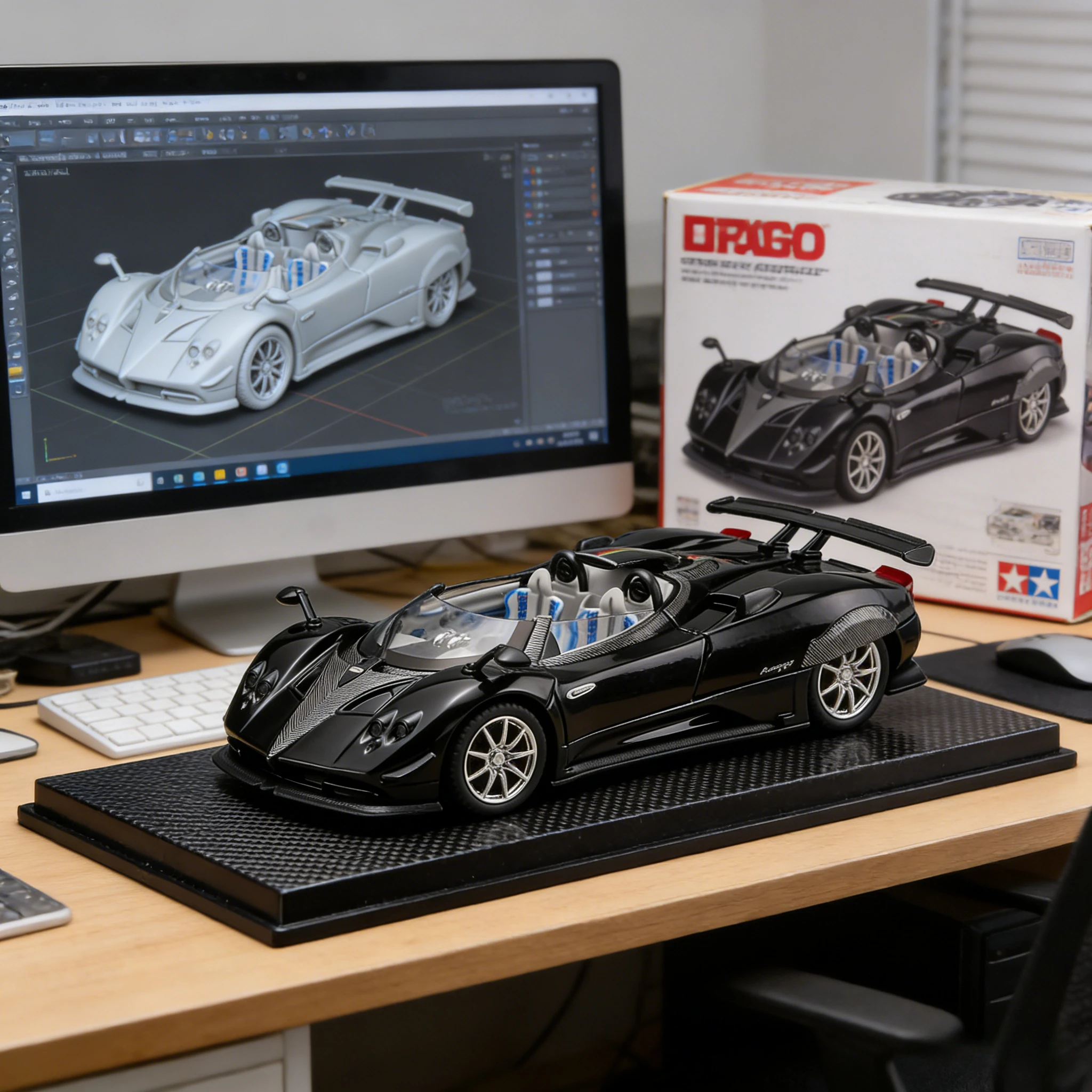 

Масштабная модель спортивного автомобиля Pagani Zonda HP Barchetta 1:24, литая из металла, со звуком и светом, игрушка для детей, подарок