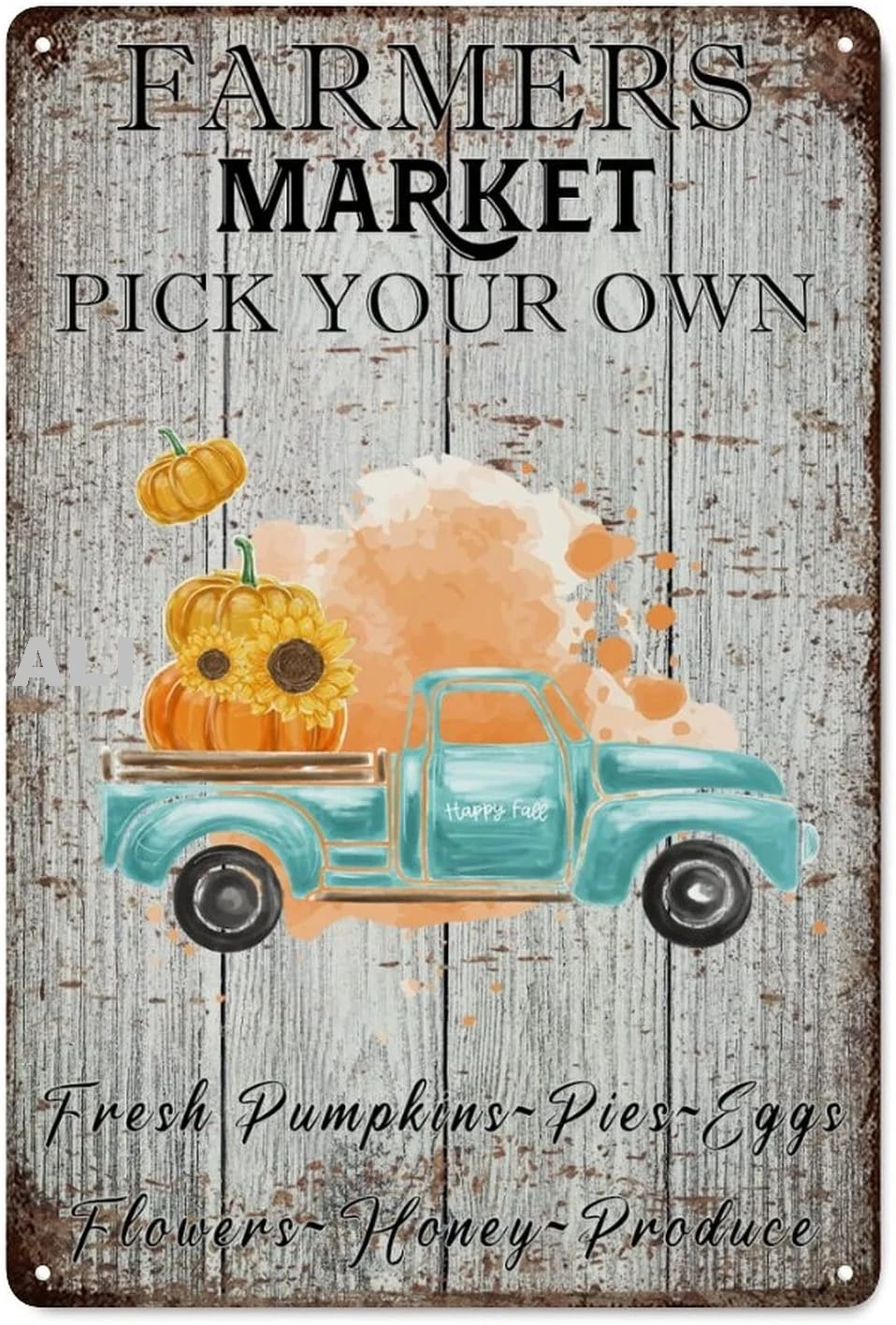 Retro Metal Signs Rustic Decor Autumn Pumpkin Farmer Market Floral Metal Tin Sign Poster Decorative Fall Gift Sign Metal Vi sign