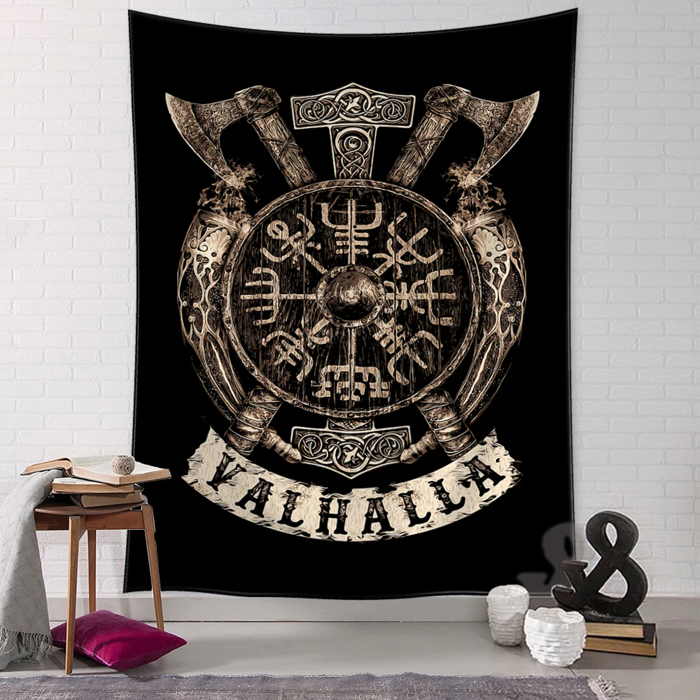 Viking Retro Tajemniczy Kruk Gobelin Ściana Wisząca Boho Hippie Tarot Witchcraft Salon Sypialnia Wystrój domu