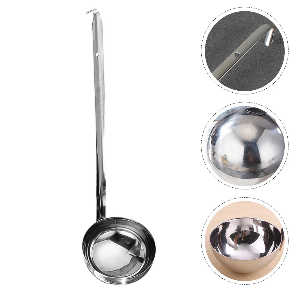 

Serving Spoons Long Handle Ounce Scoops Utensils Stainless Steel Tool Silver Mixing