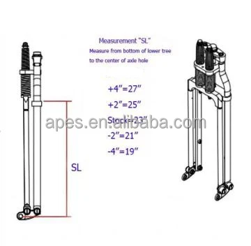 APES001 Тип 19/21/23/25/27 дюймов Хромированные аксессуары для мотоциклов Springer Конец передней вилки