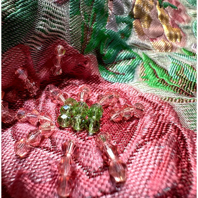 ラグジュアリーダイヤモンドビーズジャカードショートAラインドレス2025新作夏ノースリーブミニドレスエレガントレディOネック女性タンクドレス