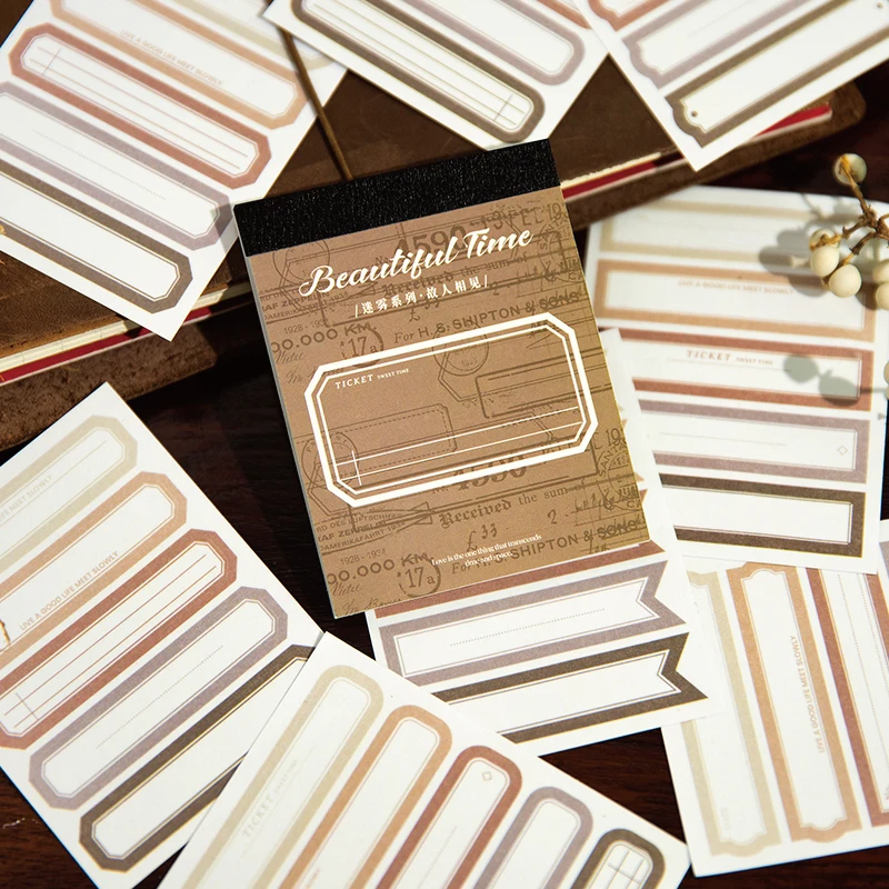 

30 шт., наклейка в стиле ретро, ручная книга, декоративные принадлежности для коллажей, материал этикетки для сообщений, канцелярские принадлежности для скрапбукинга, 85*65 мм