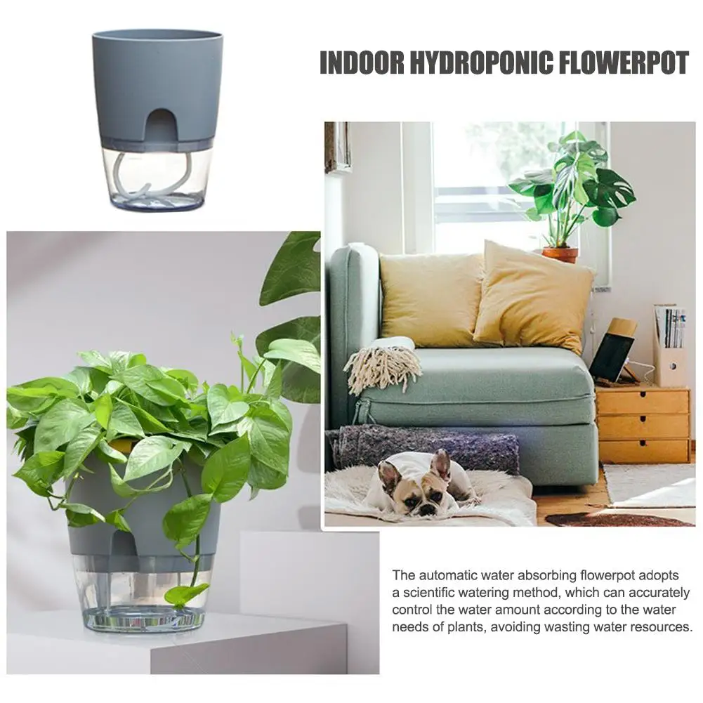 

Transparent Round Self-Watering Flowerpot Lazy Automatic Water Absorption, Ideal For Succulents And Hydroponic Cultivation M6T9