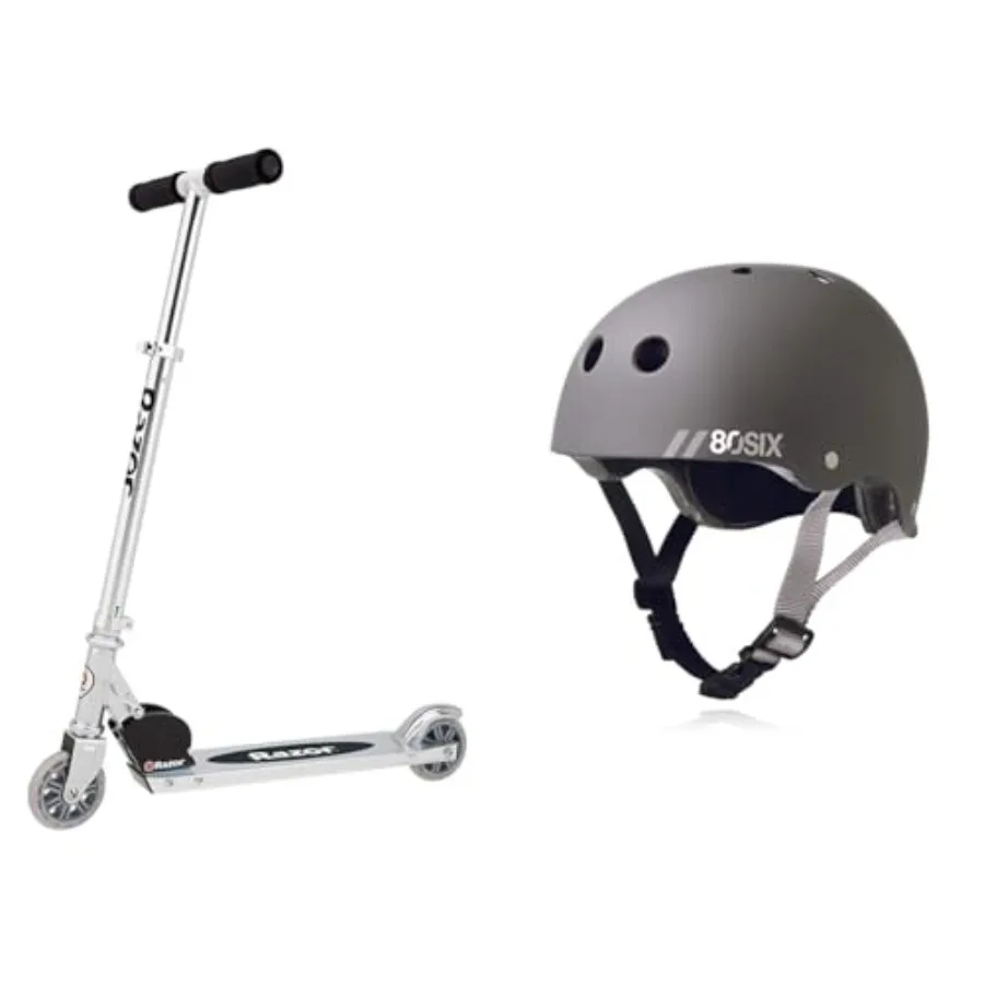 

Самокат для комплекта с комплектом для велоспорта 80Six Dual Certified, шлемом для самоката и скейтборда, серый матовый, размер S/M, для детей от 8 лет