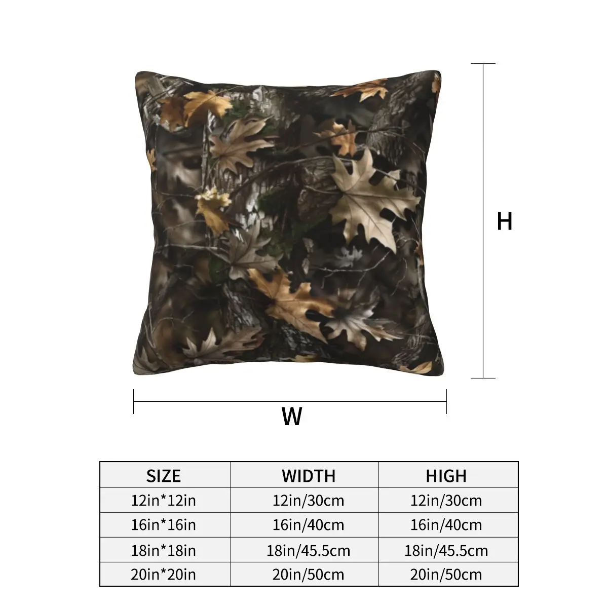 Real Tree Square Pillowcase Pillow Cover Cushion Zip Decorative Comfort Throw Pillow for Home Living Room