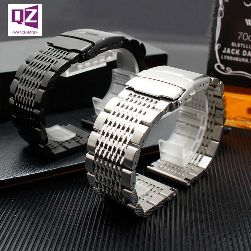

Браслет мужской из нержавеющей стали 24 мм, цельнометаллический ремешок для наручных часов, браслет из нержавеющей стали 316l, 20 мм 22 мм