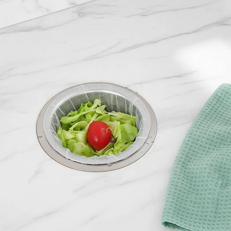 90-100Pcs Disposable Sink Drain Filter Mesh Stretchable Kitchen Strainer for Bathroom Waste Residue Prevention