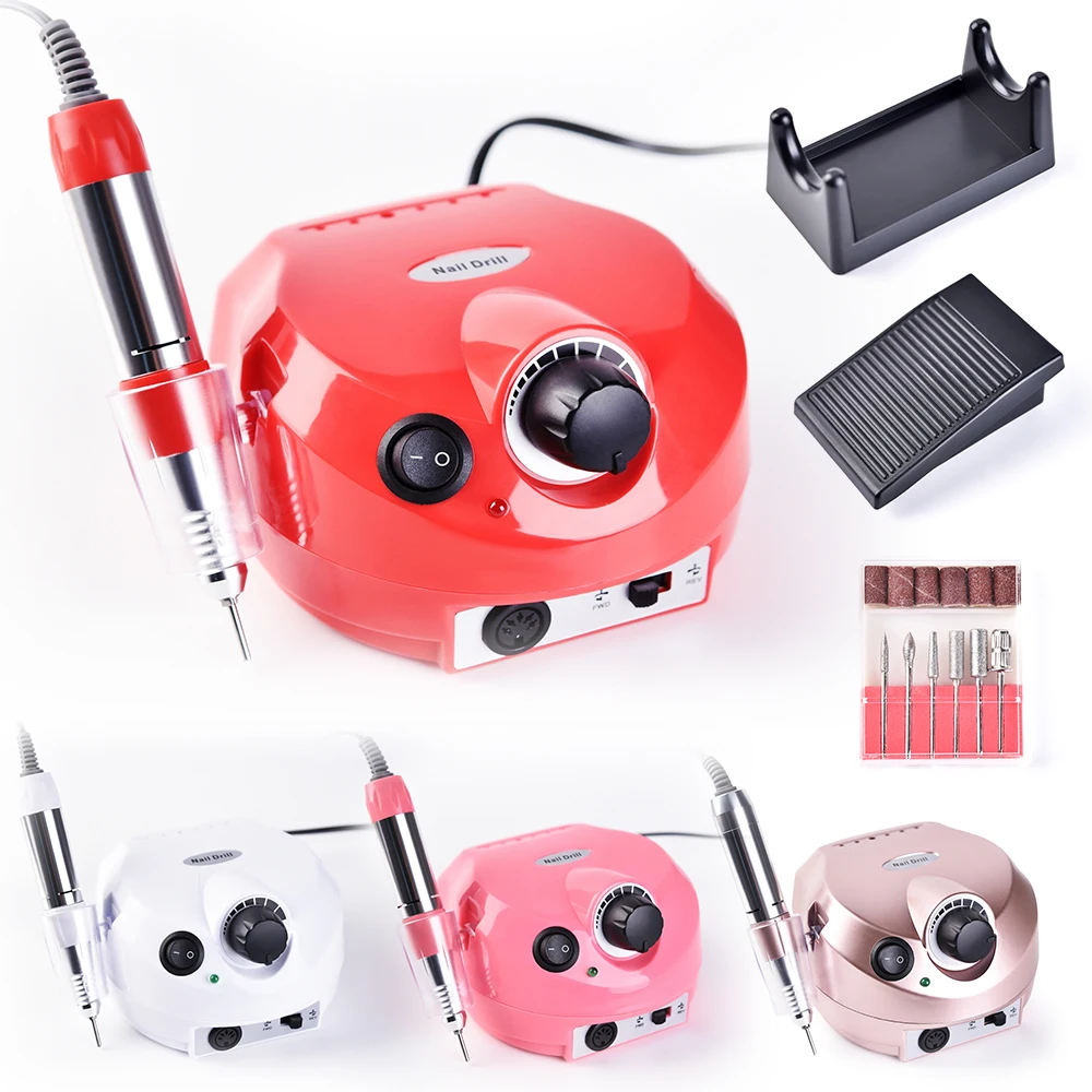 

35000RPM Nail Drill Machine Mill Cutter Sets for Manicure Nail Tips Gel Polish Remove Professional Pedicure Apparatus Nail Tool