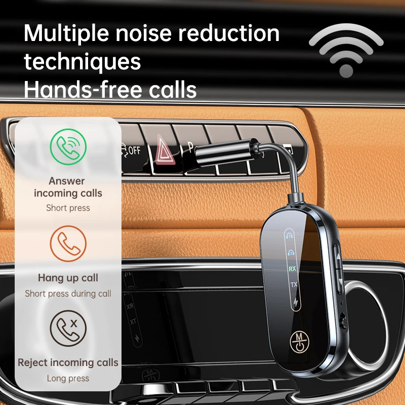 Transmetteur et récepteur audio Bluetooth 5.4, 2 en 1, prise AUX 3.5mm, adaptateur sans fil pour avion, kit micro pour TV, voiture, haut-parleur, PC, sauna, téléphone