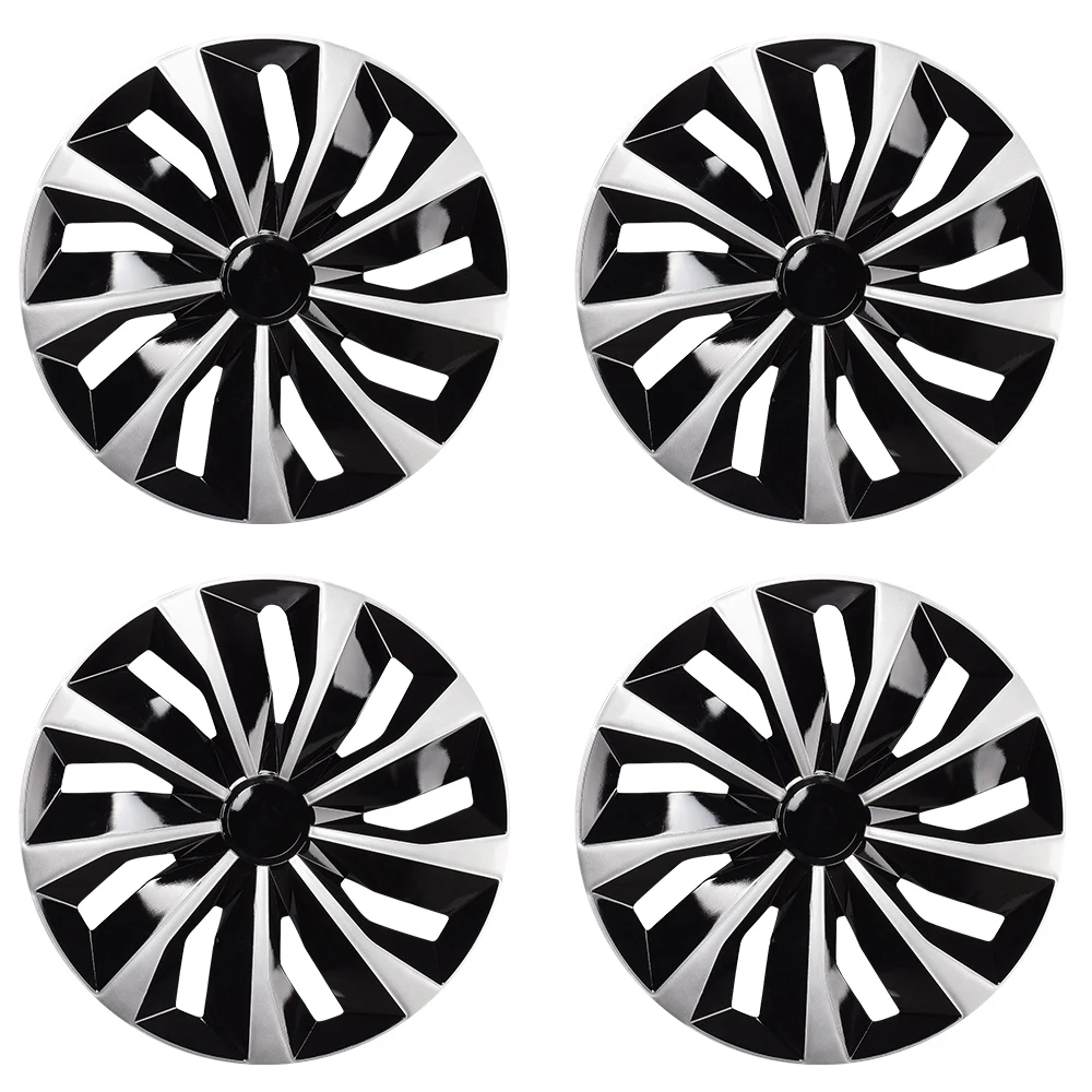 Styling Hubcaps Sliver Wheel Rim Cover Car Accessories Racing Decoration DIY Replacement 16 Inch 4pcs/set Exterior Accessories