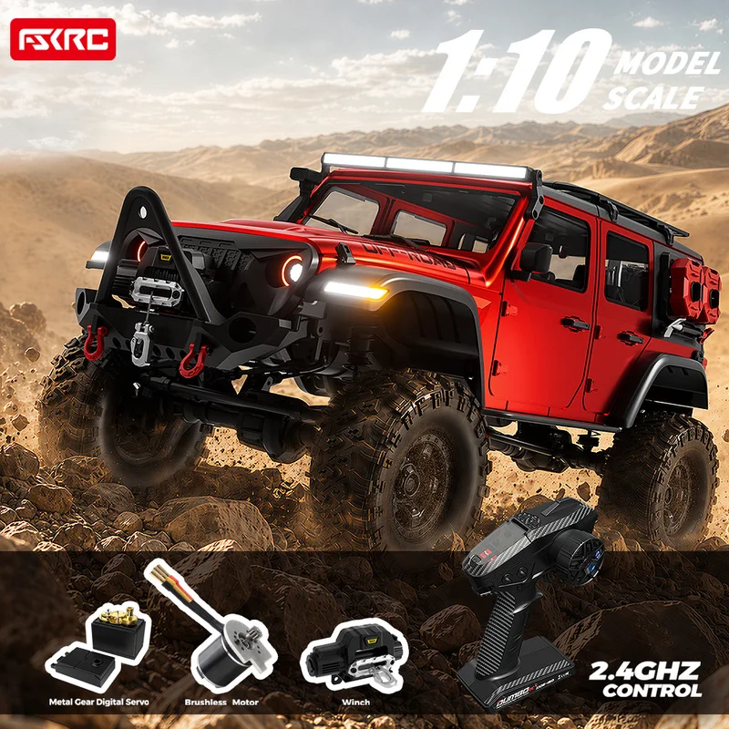 Rc Crawler Wrangler 1/10 Scale Brushless Full Proportional Monster truck Offroad Climbing Electric Winch 2 4 Ghz Remote Control