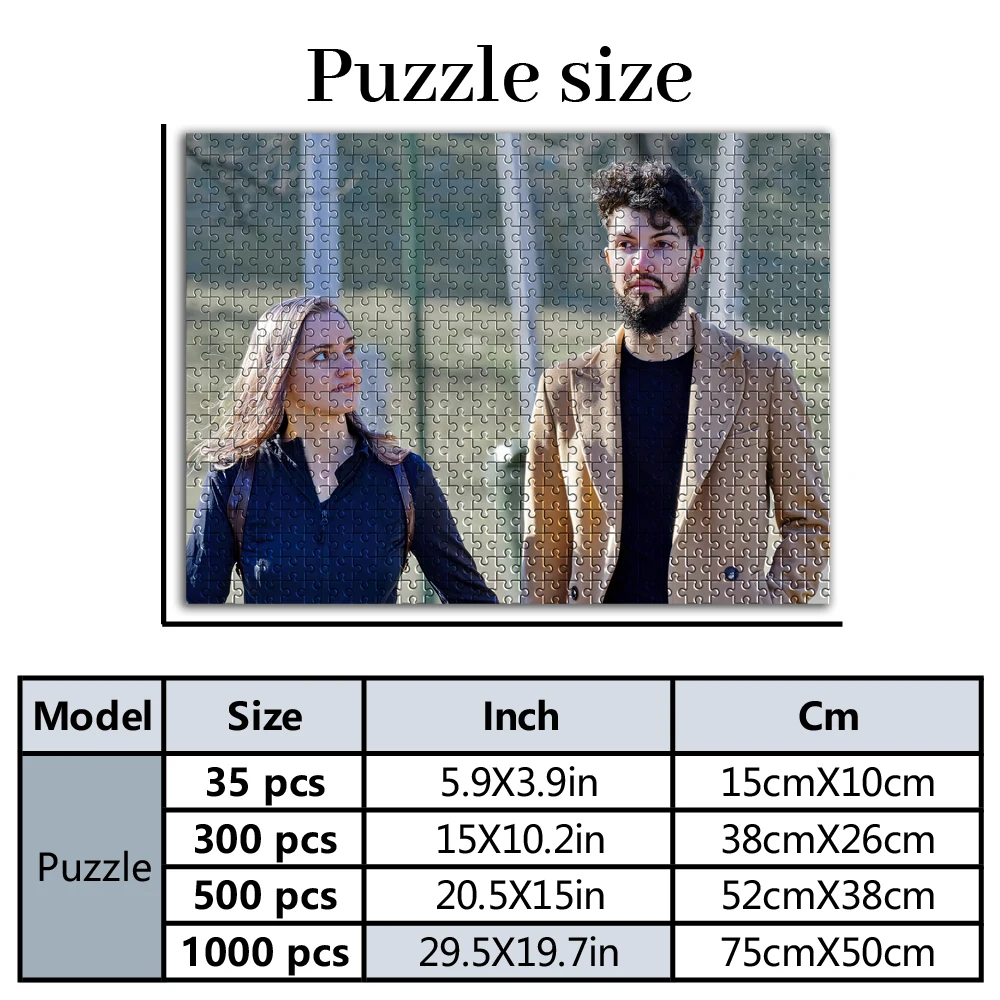 35/300/500/1000pcs Personalized Custom Photo Puzzle couple photos Parent-Child Interactive Diy Assemble Game Toy
