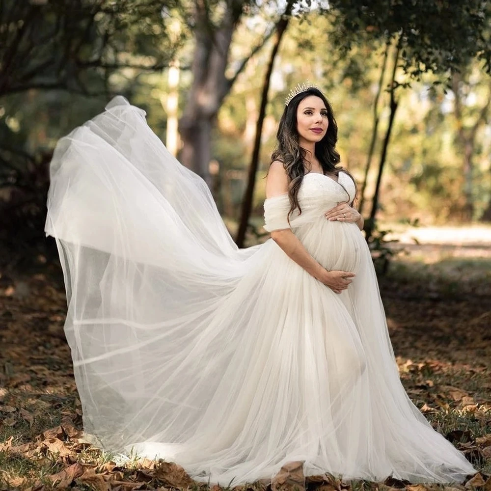 New Off Shoulder Maternity Dress for Photoshoot Lace Pregnant Dress Long Maxi Dress Maternity Gown Photography Props Photo Shoot