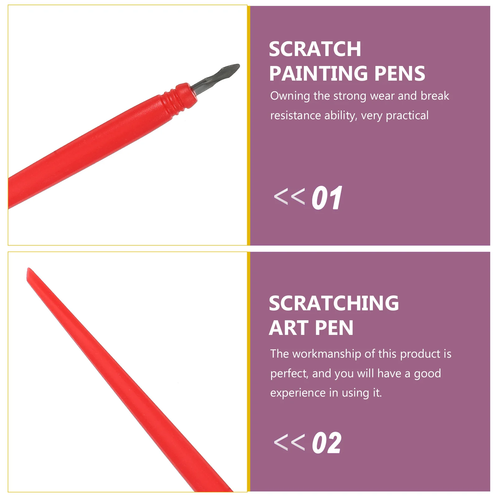 

12pcs Scratch Painting Pens Reusable Metal Tip Drawing Scraping Pens For Diy Art Craft Adult Dual Tip Scratch Tools Smooth