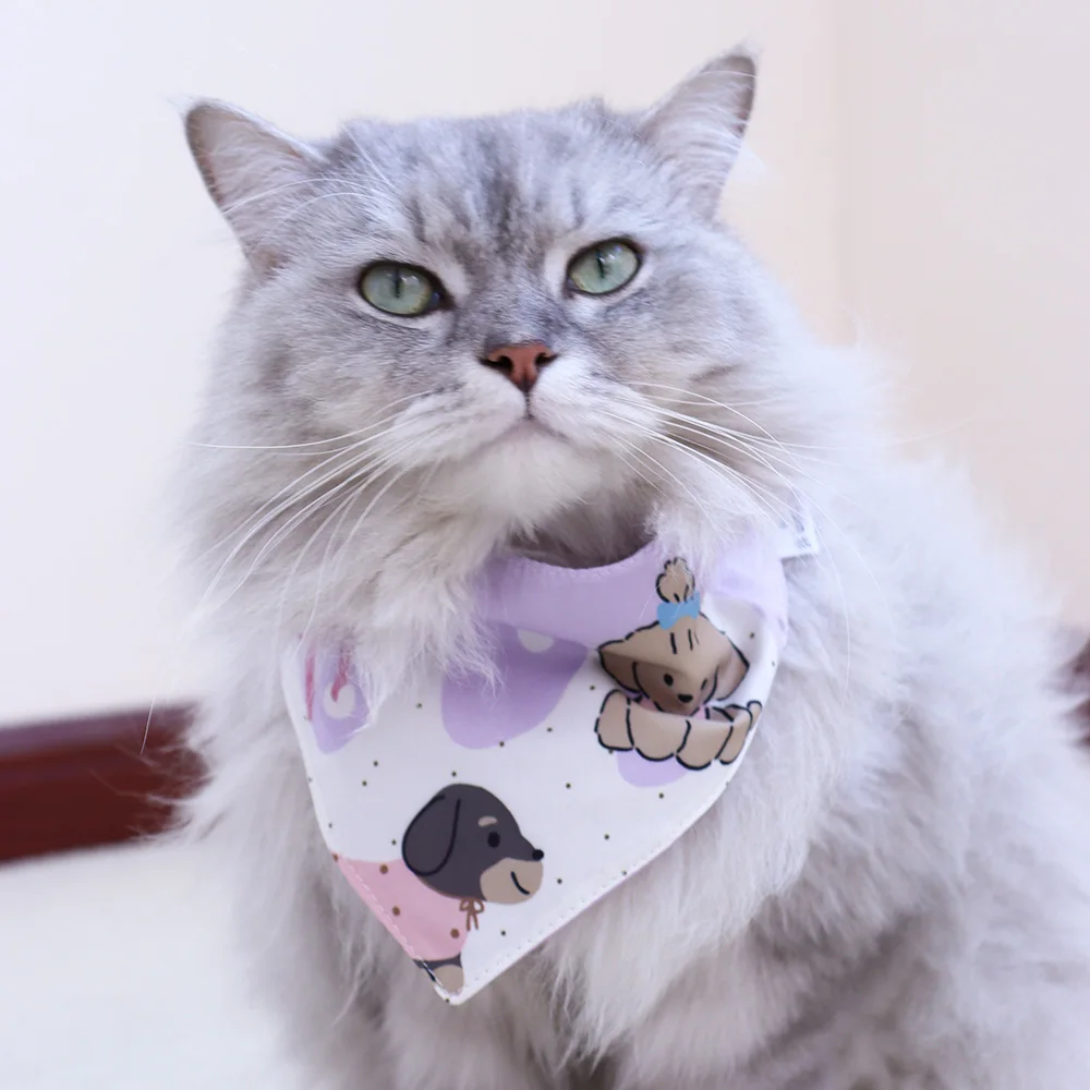 

Pet Triangular scarf, Cat & Dog Soft Triangular Towel To Prevent Drooling Teddy Bichon Decorative Accessories, Cat Snap Scarf