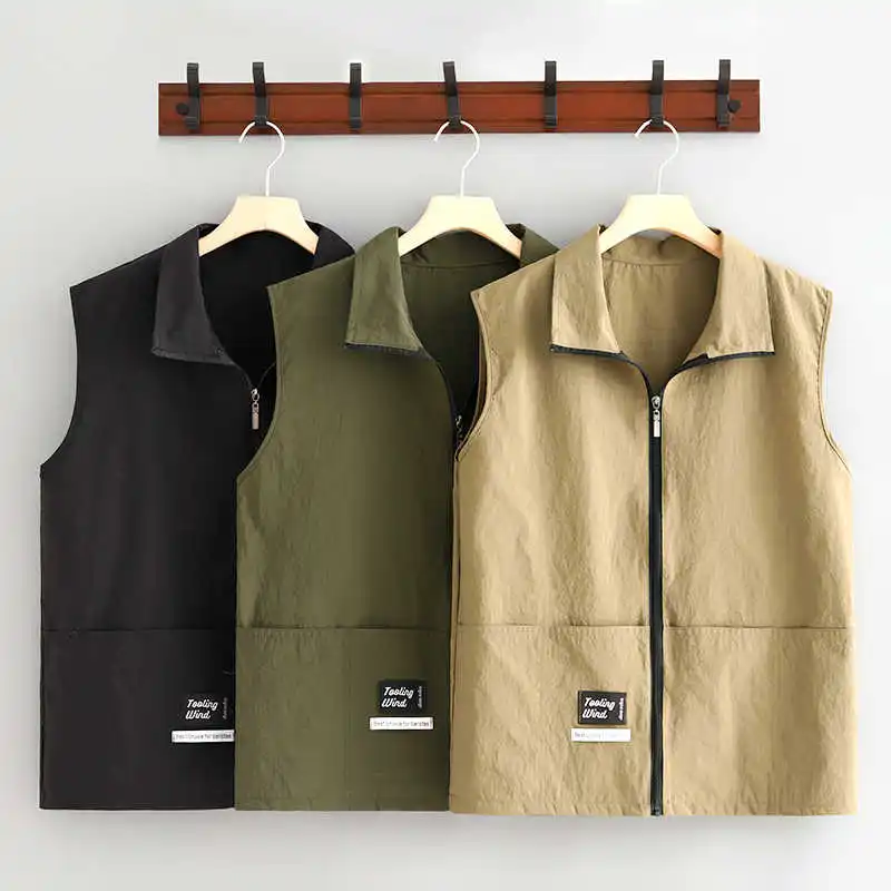 Summer Work Clothes Anti Splash Water Vest Restaurant Waiter Apron Outdoor Garden Smock Workshop Uniforms Kitchen Waistcoat